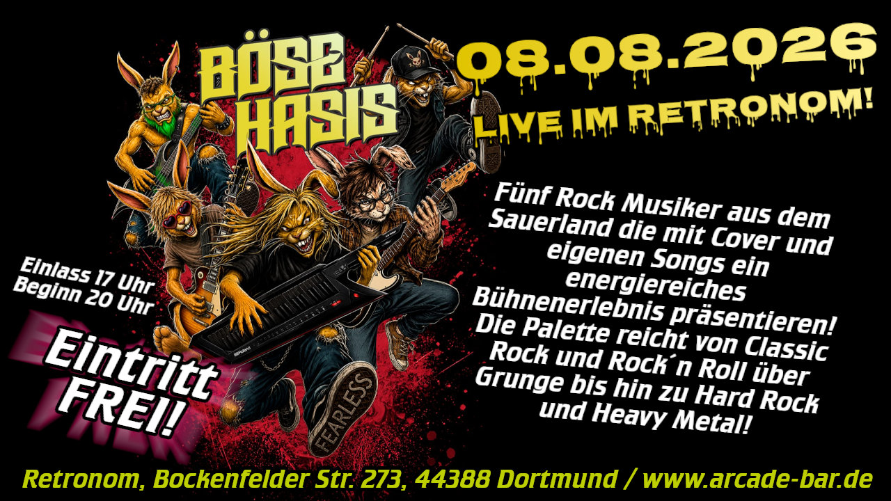 Die BÖSEN HASIS Live im Retronom!